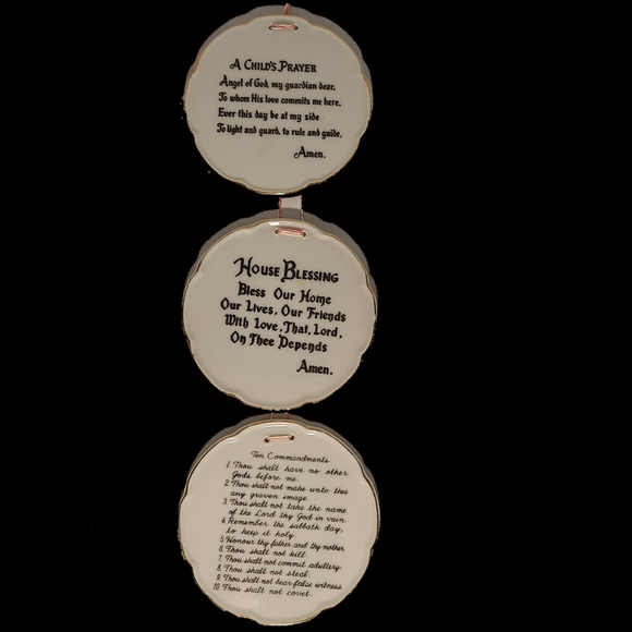 Vintage 70s Religious Prayer Plates - Picture 2 of 6